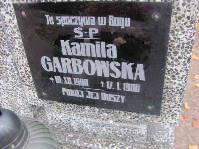 Kamila Garbowska 1900 Słubice - Grobonet - Wyszukiwarka osób pochowanych