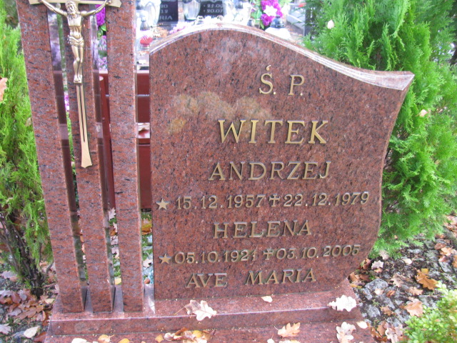 Andrzej Witek 1957 Słubice - Grobonet - Wyszukiwarka osób pochowanych