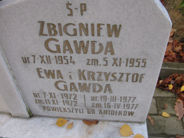 Krzysztof Gawda 1977 Słubice - Grobonet - Wyszukiwarka osób pochowanych