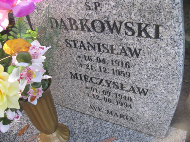 Stanisław Dąbkowski 1916 Słubice - Grobonet - Wyszukiwarka osób pochowanych