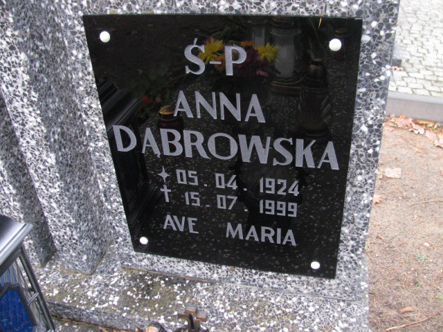 Anna Dąbrowska 1924 Słubice - Grobonet - Wyszukiwarka osób pochowanych