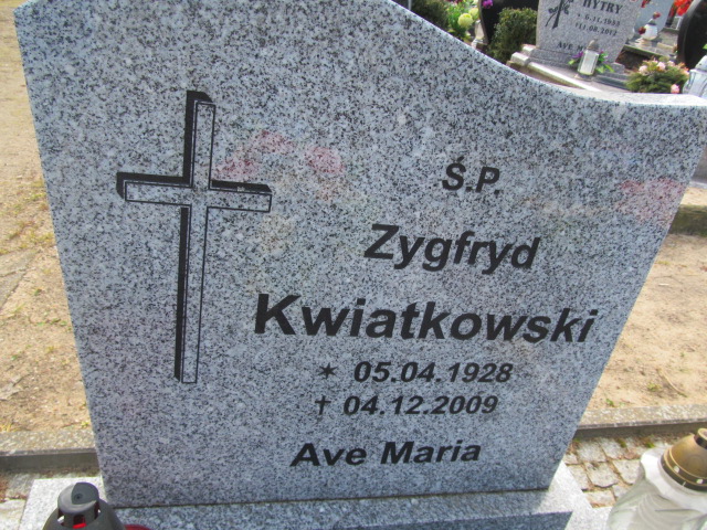 Zygfryd Kwiatkowski 1928 Słubice - Grobonet - Wyszukiwarka osób pochowanych