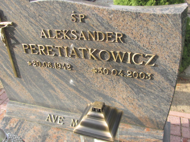 Grób Aleksander Sylwester Peretiatkowicz