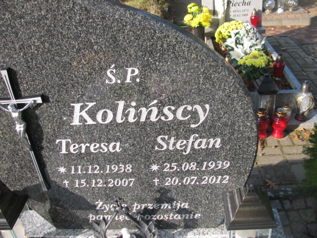 Teresa Kolińska 1938 Słubice - Grobonet - Wyszukiwarka osób pochowanych