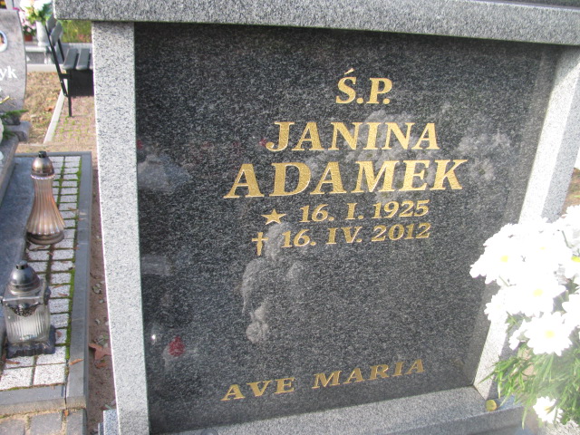 Janina Adamek 1925 Słubice - Grobonet - Wyszukiwarka osób pochowanych