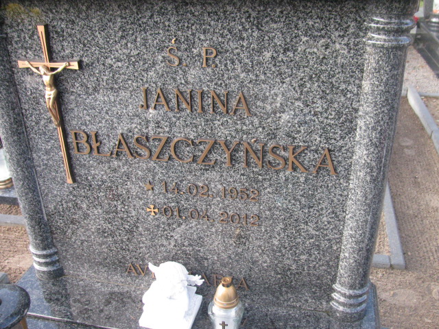 Janina Błaszczyńska 1952 Słubice - Grobonet - Wyszukiwarka osób pochowanych