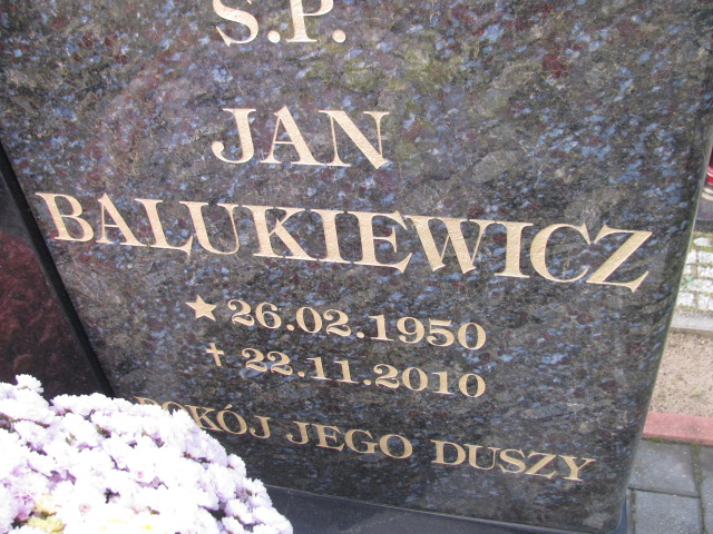 Jan Balukiewicz 1950 Słubice - Grobonet - Wyszukiwarka osób pochowanych