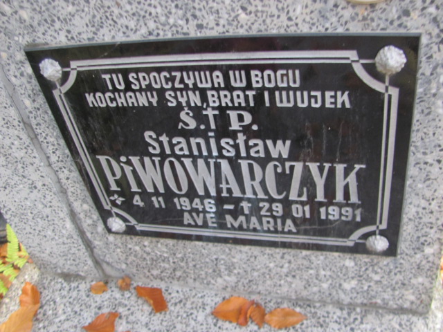 Stanisław Piwowarczyk 1946 Słubice - Grobonet - Wyszukiwarka osób pochowanych