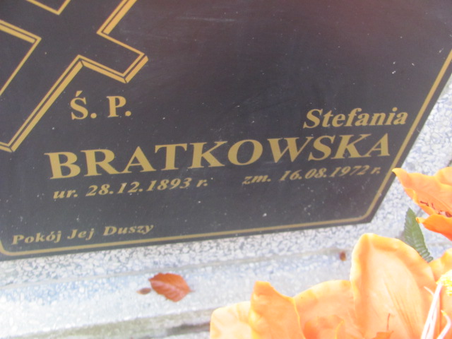 Stefania Bratkowska 1893 Słubice - Grobonet - Wyszukiwarka osób pochowanych