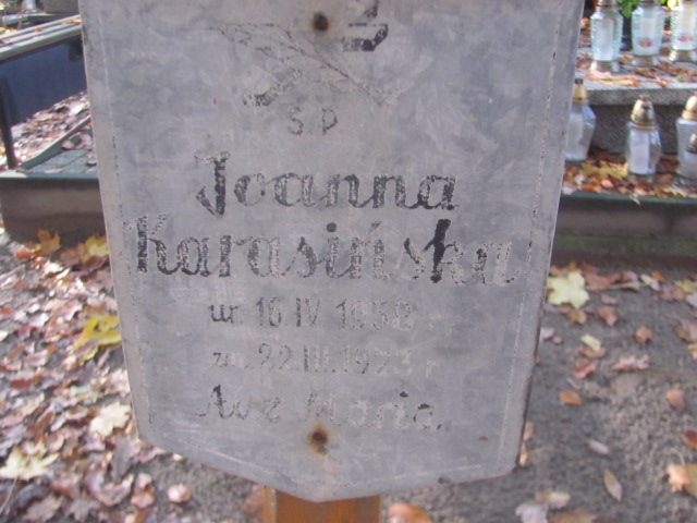 Joanna Karasińska 1958 Słubice - Grobonet - Wyszukiwarka osób pochowanych