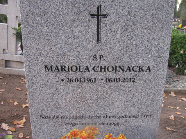 Mariola Danuta Chojnacka 1961 Słubice - Grobonet - Wyszukiwarka osób pochowanych