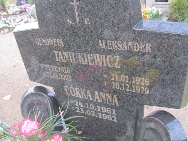 Genowefa Taniukiewicz 1926 Słubice - Grobonet - Wyszukiwarka osób pochowanych