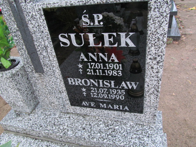 Anna Sułek 1901 Słubice - Grobonet - Wyszukiwarka osób pochowanych